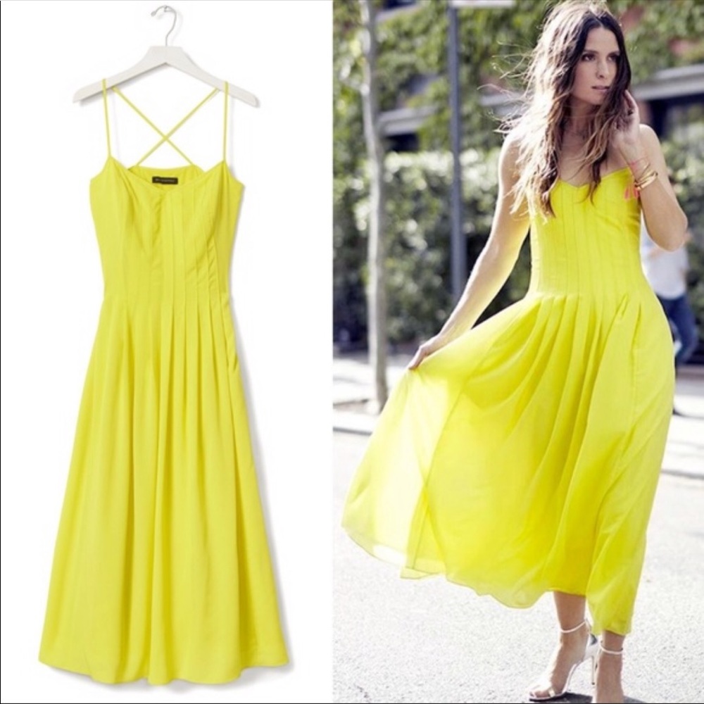 Banana Republic Chartreuse Pleased Sun Dress